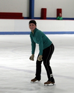 Katie rocks the ice on her first day of class. 